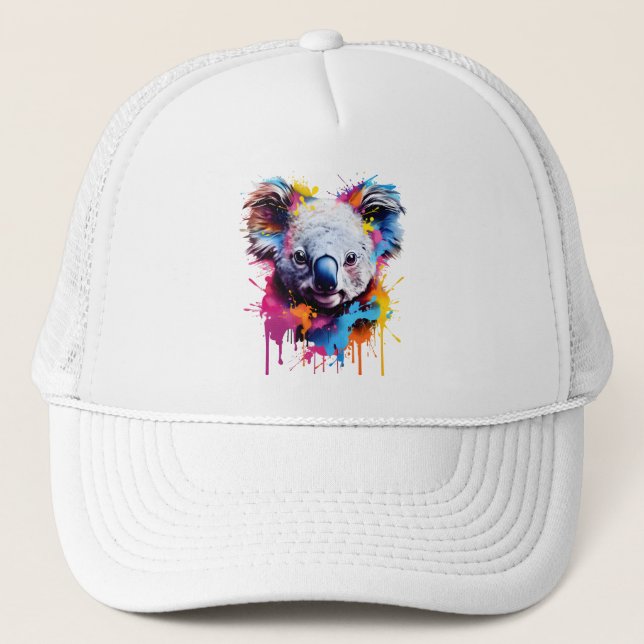 Joyful Koala Splash Trucker Hat (Front)