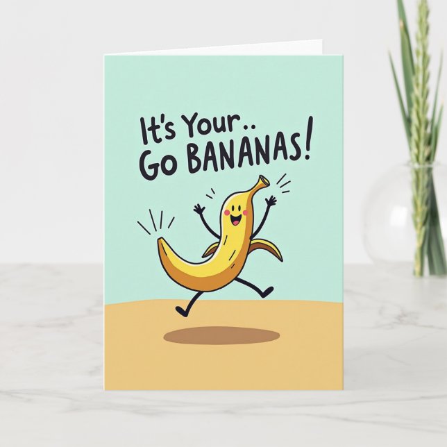 Joyful Leaping Fruit Birthday Card (Front)