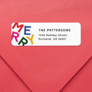 Joyful Lettering Holiday Return Address