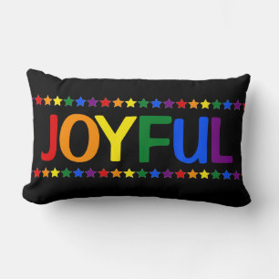 Joyful LGBT Rainbow Festive Christmas Decor Lumbar Pillow