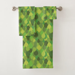 Joyful Lush Leaves - seamless surface pattern.  Bath Towel Set