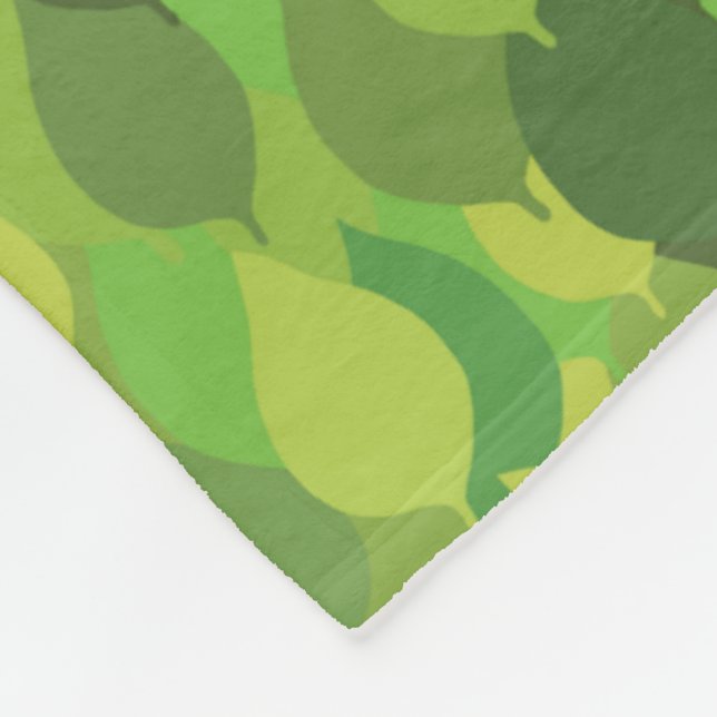 Joyful Lush Leaves - seamless surface pattern.   Fleece Blanket (Corner)