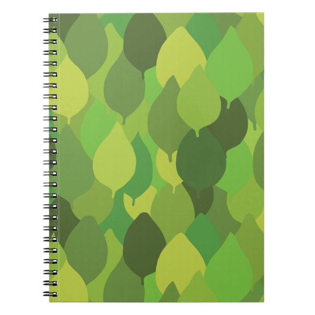 Joyful Lush Leaves - seamless surface pattern.  Notebook (Front)