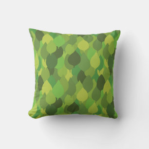 Joyful Lush Leaves - seamless surface pattern.   Throw Pillow