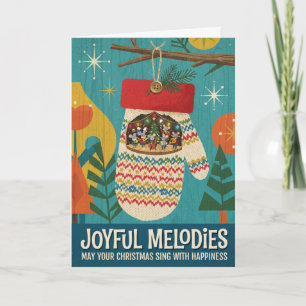Joyful Melodies Christmas Mitten Greeting Card