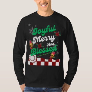 Joyful merry and blessed ,retro Christmas T-Shirt