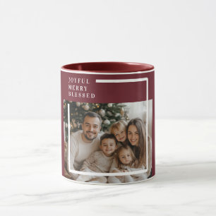 Joyful Merry Blessed Christmas Photo Custom Mug