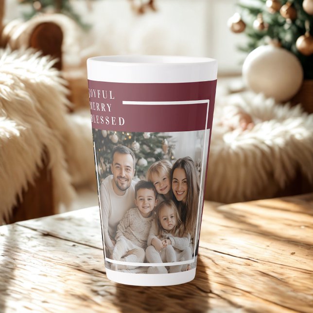 Joyful Merry Blessed Christmas Photo  Latte Mug (Creator Uploaded)