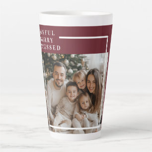 Joyful Merry Blessed Christmas Photo Latte Mug