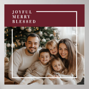 Joyful Merry Blessed Personalized Christmas Family Poster