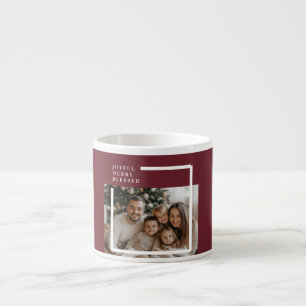 Joyful Merry Blessed Personalized Christmas Photo Espresso Cup