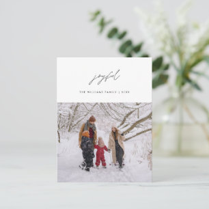 Joyful, Merry Christmas, Family Photo Layover Postcard