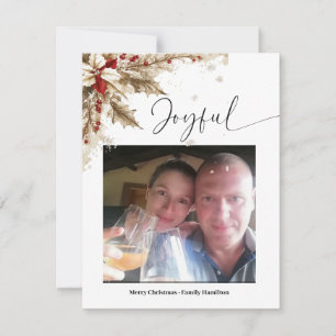 Joyful Merry Christmas  Holiday Card