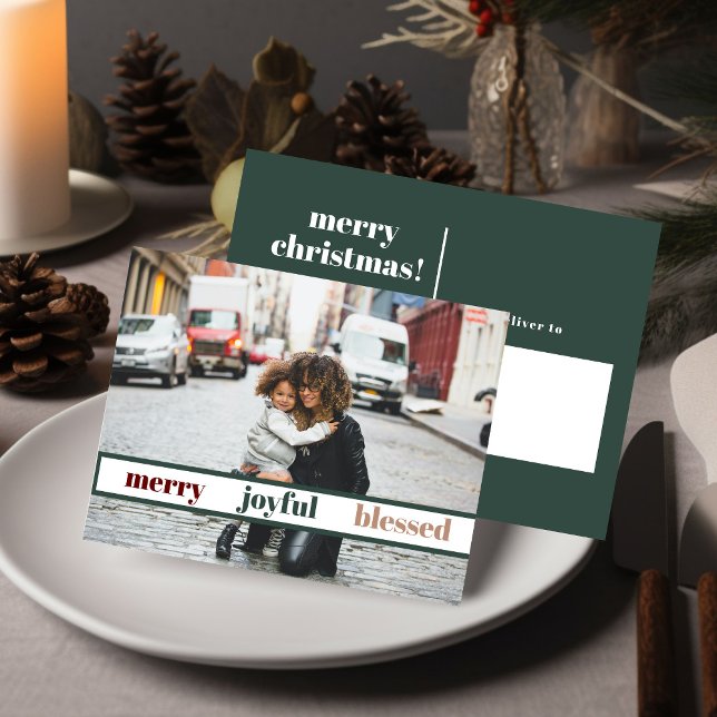 Joyful Merry Christmas Photo Postcard (Creator Uploaded)