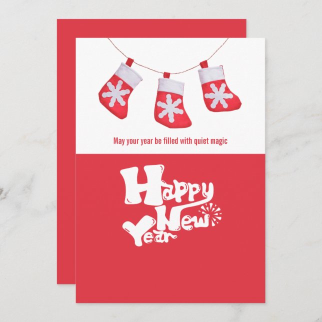 Joyful Minimalist Holiday Red Gift card  (Front/Back)