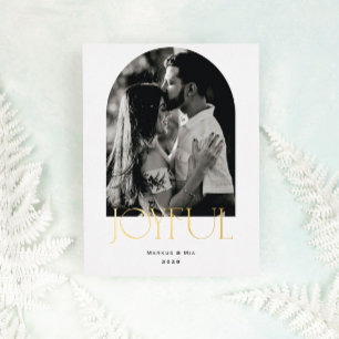 Joyful Modern Arch Foil Holiday Card
