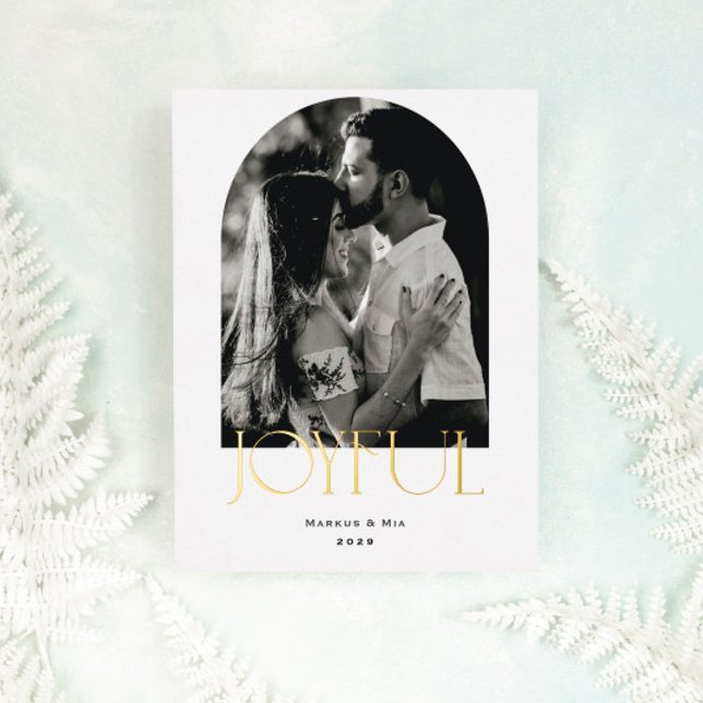 Joyful Modern Arch Foil Holiday Card (Creator Uploaded)