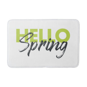 Joyful, modern, fun, vibrant design Hello Spring Bath Mat