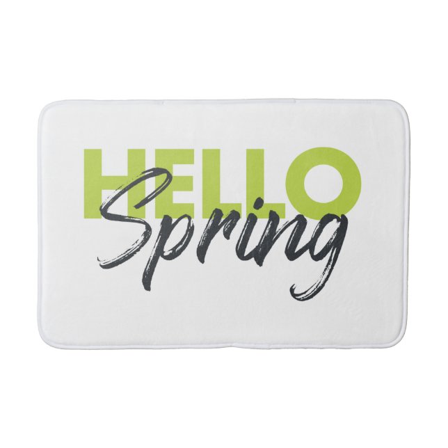 Joyful, modern, fun, vibrant design Hello Spring Bath Mat (Front)