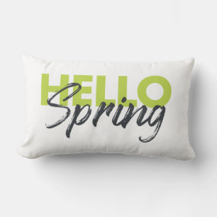 Joyful, modern, fun, vibrant design Hello Spring Lumbar Pillow