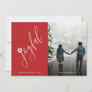 Joyful Modern Handwritten Script Photo Holiday Car