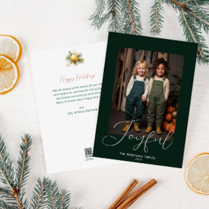 Joyful modern merry christmas  holiday card