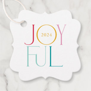 JOYFUL modern minimal elegant fine type coloured Favour Tags
