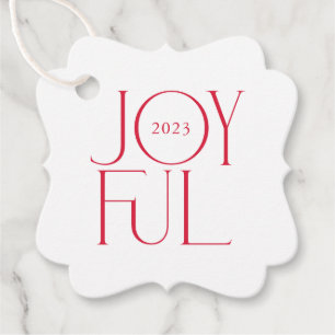 JOYFUL modern minimal elegant fine type red Favour Tags