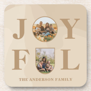 Joyful Modern Minimalist Beige Arch Two Photo Coaster
