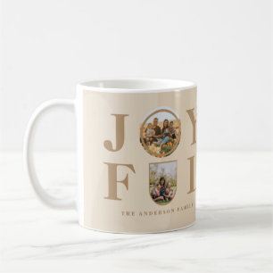 Joyful   Modern Minimalist Beige Arch Two Photo Coffee Mug