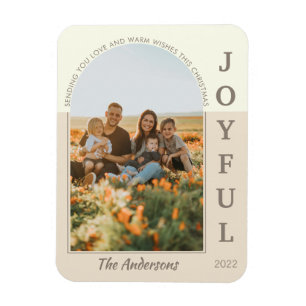 Joyful Modern Minimalist Boho Arch Photo Beige Magnet