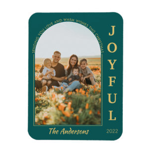 Joyful Modern Minimalist Elegant Arch Photo Green Magnet