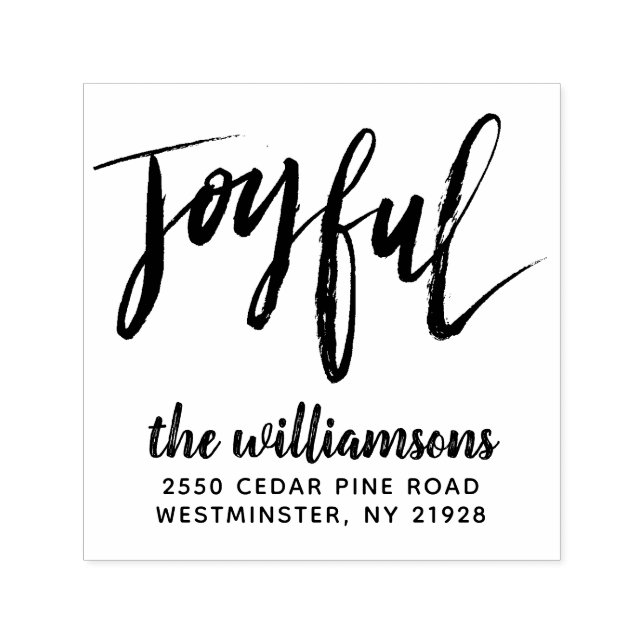 Joyful Modern Rustic Christmas Return Address Self-inking Stamp (Design)