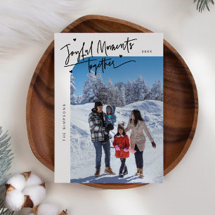 Joyful Moments Together White Christmas Photo Holiday Card
