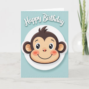Joyful Monkey Illustration Card