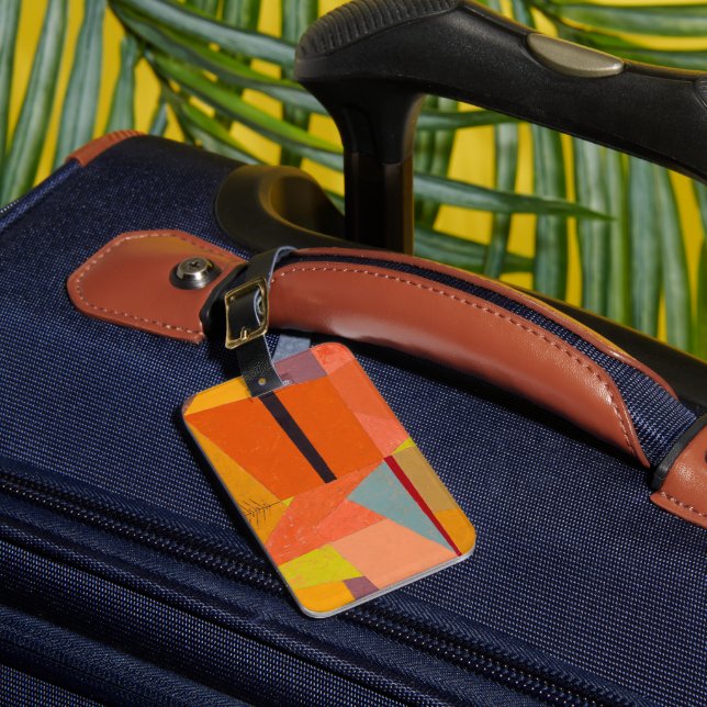 Joyful Mountain Cubism Landscape  Luggage Tag (Front Insitu 1)