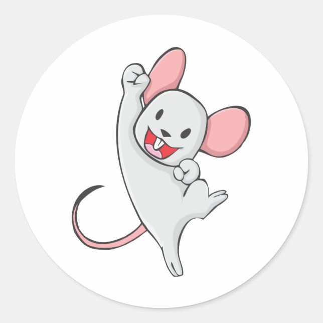 Joyful Mouse Classic Round Sticker (Front)