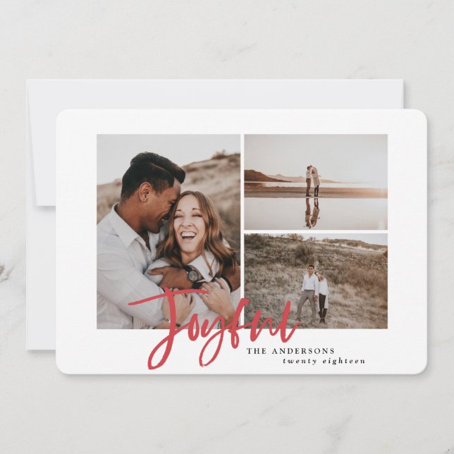 Joyful multi photo christmas card (Front)