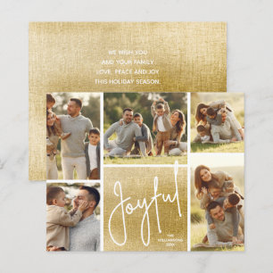 JOYFUL Multi Photo Gold Budget Cartes de fin de an