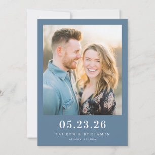 Joyful Navy Candid Photo Save The Date