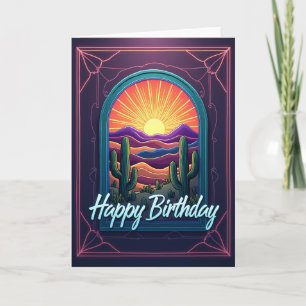Joyful Neon Desert Card