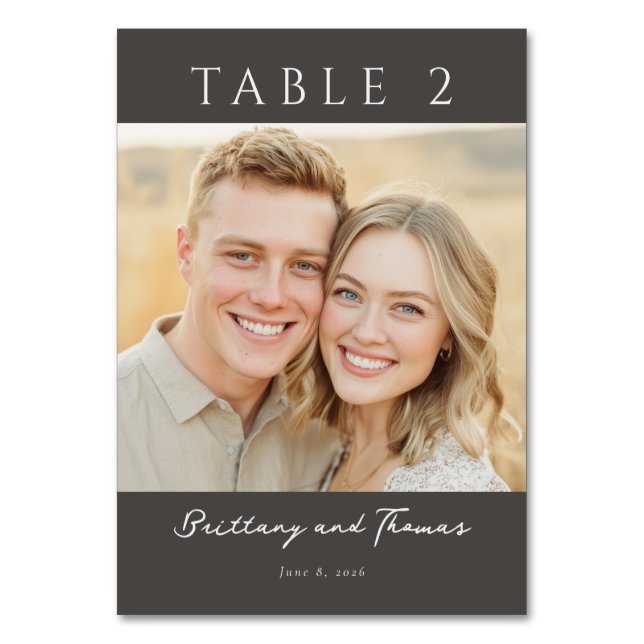 Joyful Neutral Minimalist Photo Table Number (Front)