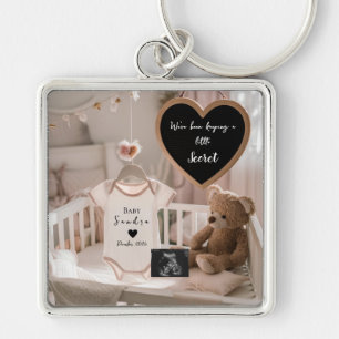 Joyful Nursery Reveal pregnancy announcement gift Keychain