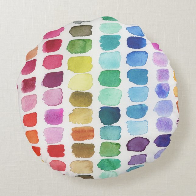 Joyful Palette of Colours - Summer Round Pillow (Back)