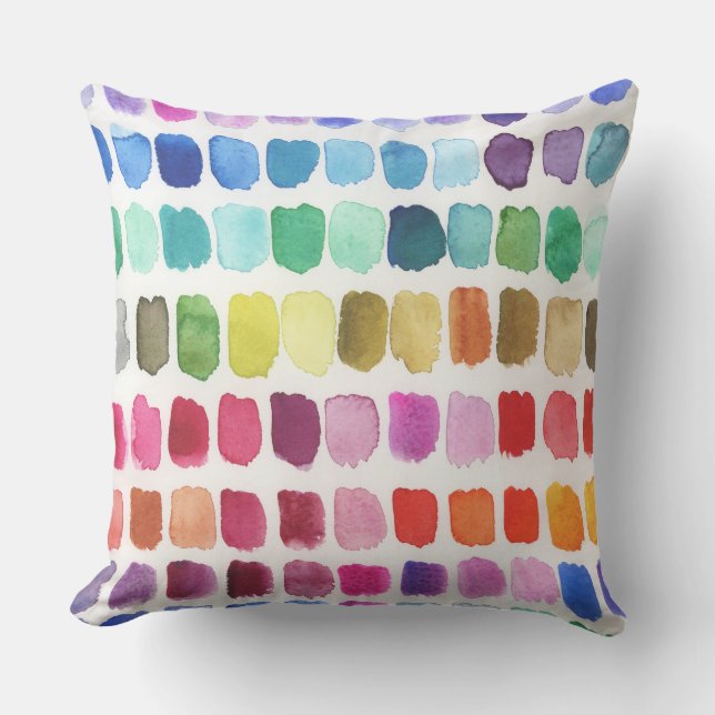 Joyful Palette of Colours - Summer Throw Pillow (Front)