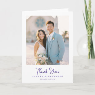 Joyful Pastel Romantic Photo Thank You Card