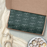 Joyful Pattern Merry Christmas Name Dark Green  Tissue Paper<br><div class="desc">Joyful Pattern Merry Christmas Name Dark Green. Easily personalise with your greeting and names. Joyful is in a modern playful set script in white which can be changed to another colour if you so wish as can the dark green background via edit further.</div>