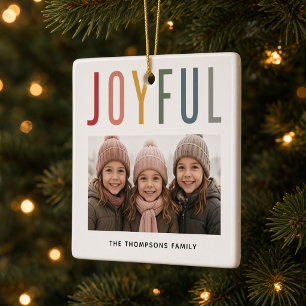JOYFUL Personalized Family Photo Colourful Modern Ceramic Ornament
