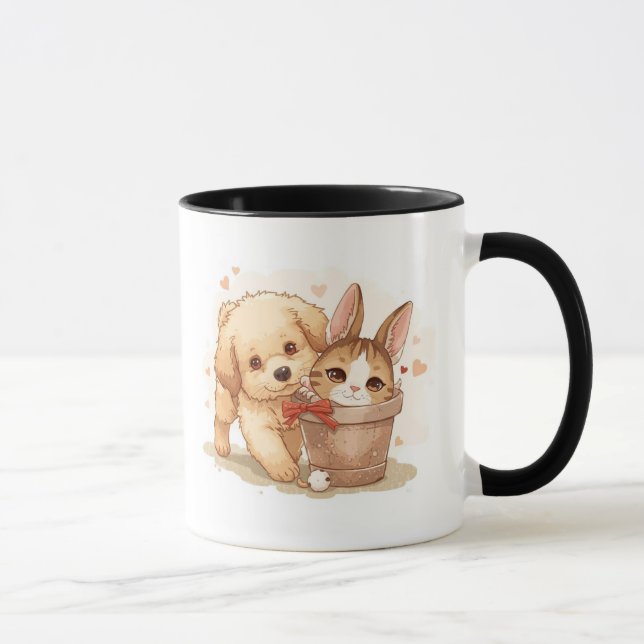 "Joyful Pets Mug: Cute & Heartwarming Animal Lover Mug (Right)