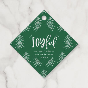 Joyful photo and Christmas tree holiday favour Favour Tags